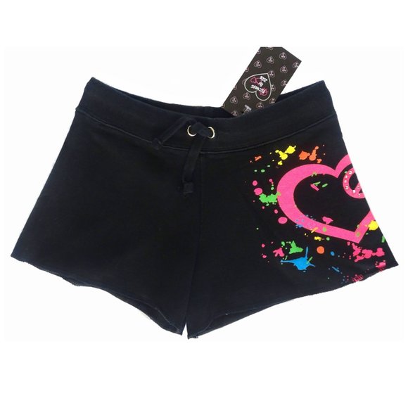 Flowers by Zoe Bottoms Nwt Flowers By Zoe Fluo Print Black Shorts